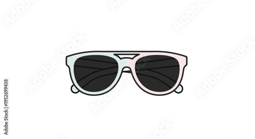 Minimalistic illustration of stylish sunglasses set against a pristine white background