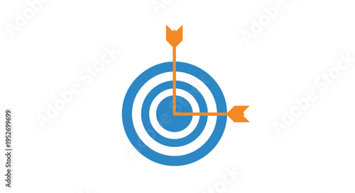 Conceptual illustration depicting strategy, goals, and precise targeting in a minimalist style