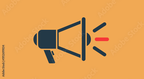 Illustration of a megaphone icon conveying message, announcement, or communication concept