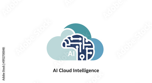 Cloud intelligence concept with ai brain icon representing innovation and technology