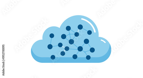 Conceptual illustration of cloud computing network architecture, digital transformation