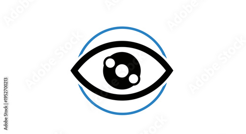 Minimalist eye symbol representing vision, observation, or perception on a white background