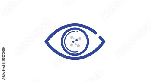 Minimalist Eye Illustration with Stylized Pupil and Modern Design on a White Background