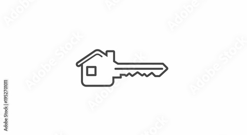 House Key Icon Representing Homeownership, Real Estate, and Property Acquisition