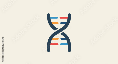 A schematic representation of a DNA helix in a simple modern minimalist design
