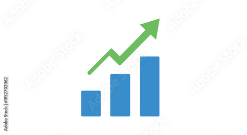 A visual representation of growth, progress, and financial success depicted with an upward arrow