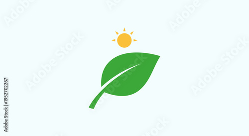 Minimalist representation of nature, ecosystem, and environmental friendliness on a light background