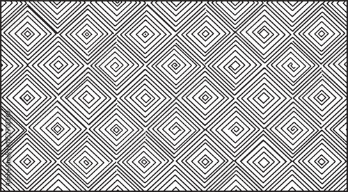 Black and white geometric pattern with diamond shapes and chevron textures
