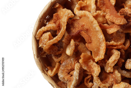 Crispy pork rinds with crunchy texture.