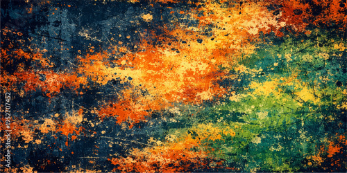 abstract grunge background with fiery orange and yellow flames and smoky textured design