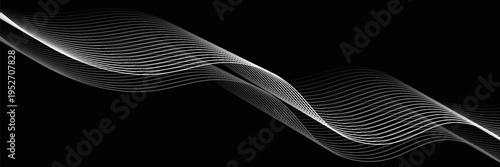 The black background features thin, curved lines in gold and white that run horizontally, giving the image a luxurious and slightly moving look. This piece feels elegant and easy on the eyes