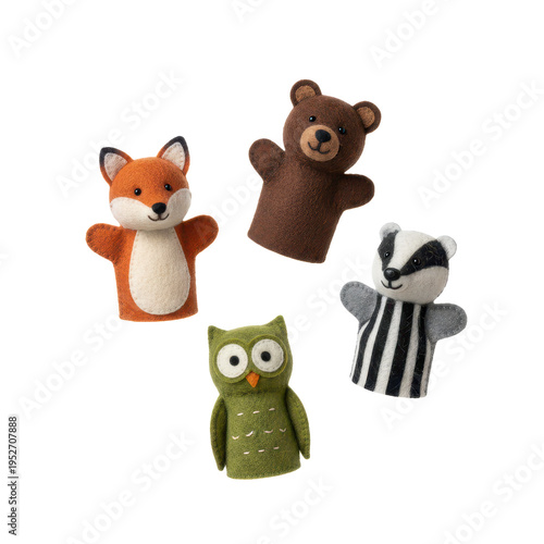 Felt Woodland Animal Finger Puppets for Children