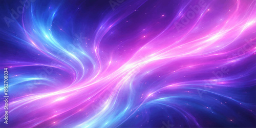 Abstract blue and purple glowing wave background with smooth flowing lines and digital light texture