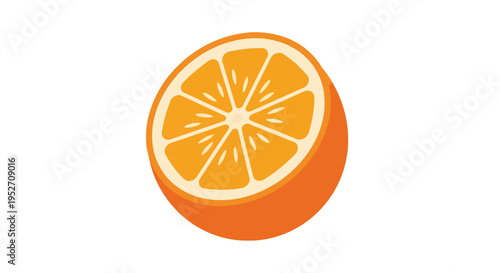 Vibrant orange fruit slice isolated on white background fresh citrus produce