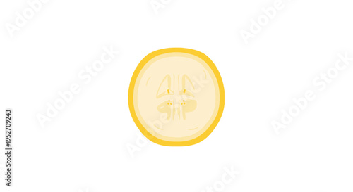 Isolated sliced yellow zucchini on white background for food concepts