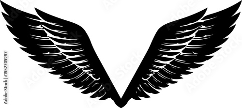 black winged V logo isolated on transparent background