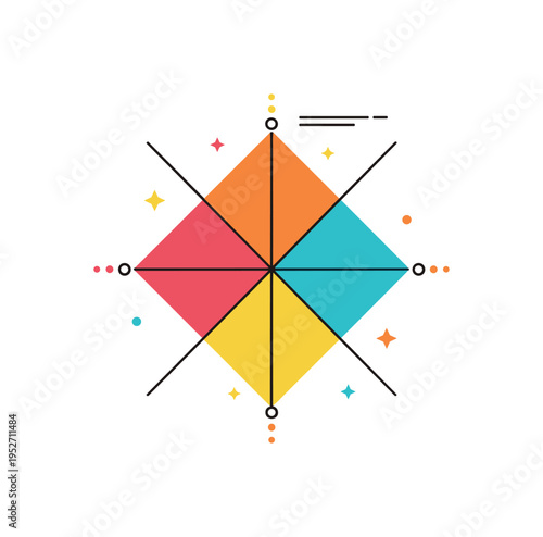 Modern floor tile design featuring alternating square and diamond shapes forming a seamless ornamental grid, conveying interior sophistication and visual