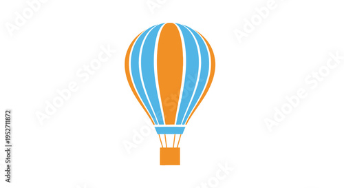 Illustration of a Colorful Hot Air Balloon with Blue and Orange Sections for Transport
