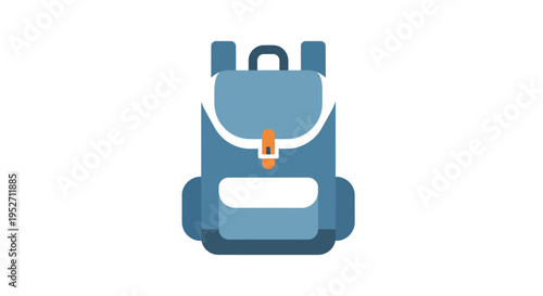 Illustration of a blue backpack on a white background for travel or education purposes