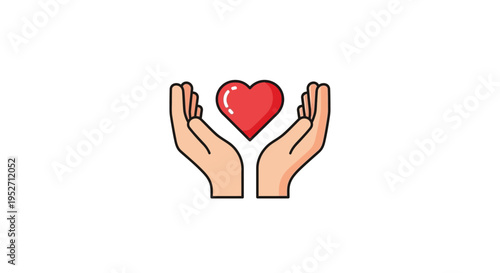 A heart held gently between hands, a visual symbol of care, love, and protection