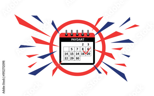 Black and white calendar page marked with growth milestones, framed by bold orange circular ring and intersecting thin black lines symbolizing planning system,