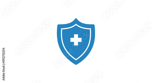 Medical shield emblem signifies health and protection against illness and infection.