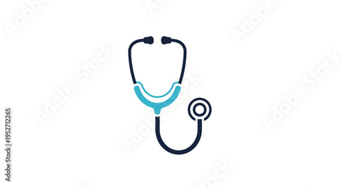 Medical stethoscope illustration against a pristine white backdrop suitable for healthcare