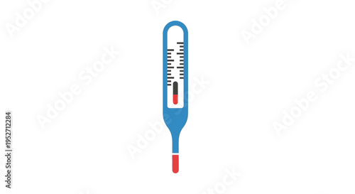 Medical Thermometer Illustration on White Background Representing Health and Temperature Readings
