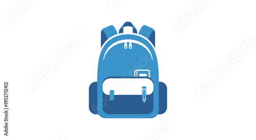 A Modern Blue Backpack Design Isolated on a White Background Ready for School or Travel