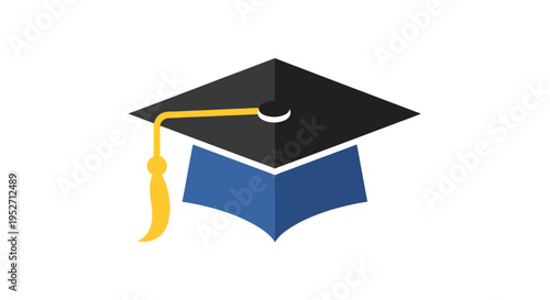 Graduation cap illustration depicting academic achievement and educational success at any level