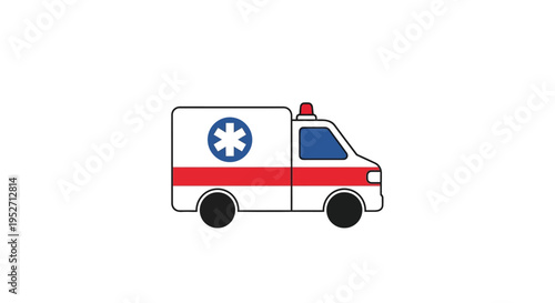 Graphic illustration of an ambulance vehicle for medical emergency response services