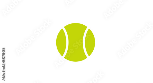 A vibrant illustration of a tennis ball with a minimalistic design against a white backdrop