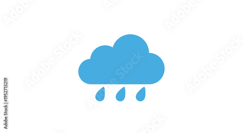 Minimalist cloud icon featuring raindrops, conveying weather and forecast concepts clearly and