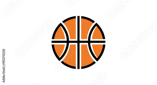 Minimalist graphic of a basketball against a white background for sports and design