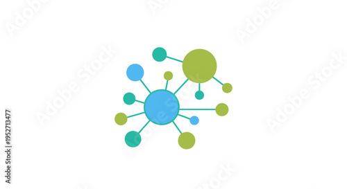 Abstract illustration of interconnected nodes and elements representing connections and network