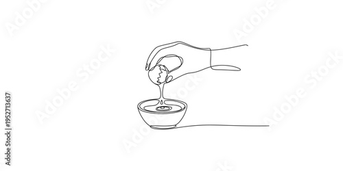 A hand pouring honey from a honeycomb into a bowl food ingredient cooking baking sweet