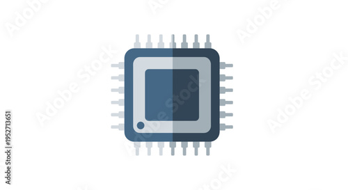 Graphic illustration of a computer processor or central processing unit on a white background