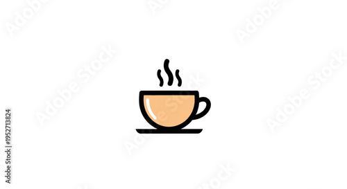 Minimalist cup design, a visual representation of hot beverage and its appealing essence