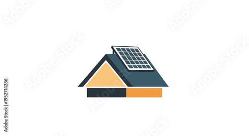 Solar-Powered Home Icon Depicting Renewable Energy And Sustainability Concept