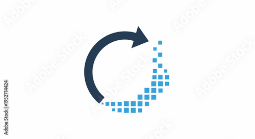 Digital Transformation Icon: Representing Process, Flow, and Information Technology