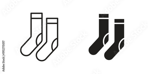 Socks icons. Vector illustration. Editable stroke. Isolated icon suitable for web,