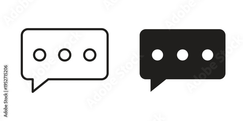 Speech bubble icons. Vector illustration. Editable stroke. Isolated icon suitable for web,
