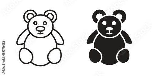 Teddy bear icons. Vector illustration. Editable stroke. Isolated icon suitable for web,