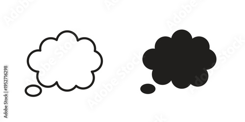 Think bubble icons. Vector illustration. Editable stroke. Isolated icon suitable for web,