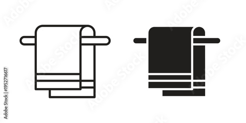 Towel icons. Vector illustration. Editable stroke. Isolated icon suitable for web,