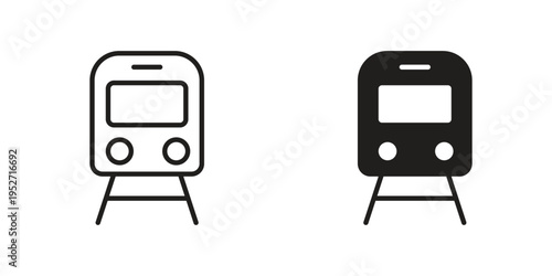 Train icons. Vector illustration. Editable stroke. Isolated icon suitable for web,