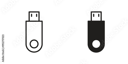 usb drive icons. Vector illustration. Editable stroke. Isolated icon suitable for web,