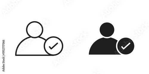 User check icons. Vector illustration. Editable stroke. Isolated icon suitable for web,