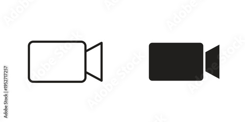 Video call icons. Vector illustration. Editable stroke. Isolated icon suitable for web,