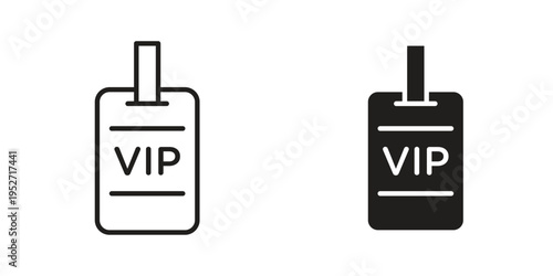 VIP pass icons. Vector illustration. Editable stroke. Isolated icon suitable for web,